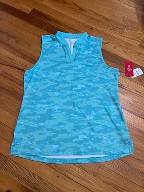 bcg Aqua Blue Camo Sleeveless Athletic Tank Top
